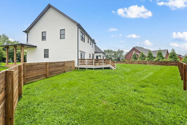 4921 Sango Rd, Clarksville, TN 37043 - fenced backyard featuring a wooden deck