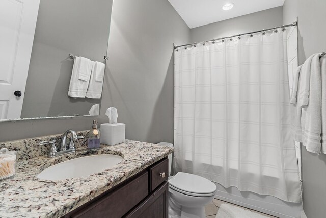 730 Fontwell Ln, Franklin, TN 37064 - bathroom with vanity, shower / bath combination with curtain, and tile patterned flooring