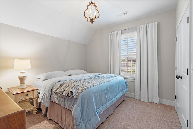 730 Fontwell Ln, Franklin, TN 37064 - bedroom with light colored carpet, lofted ceiling, and a closet