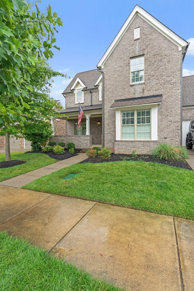 730 Fontwell Ln, Franklin, TN 37064 - traditional-style home with brick siding and a front lawn