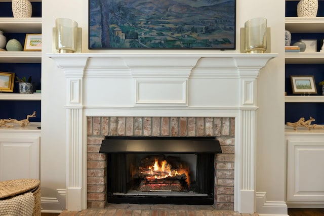 216 Bramerton Ct, Franklin, TN 37069 - detailed view of a brick fireplace