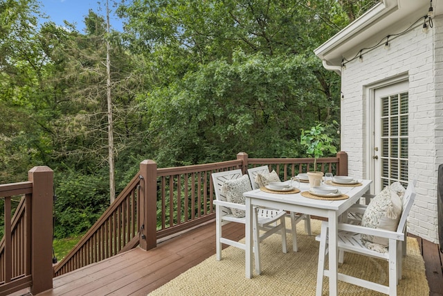 216 Bramerton Ct, Franklin, TN 37069 - wooden deck featuring outdoor dining area