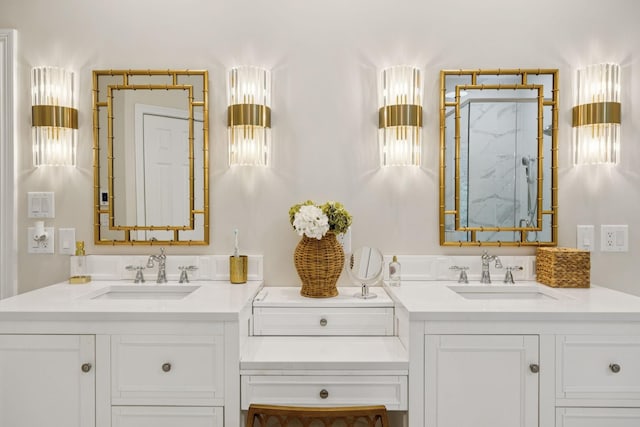 216 Bramerton Ct, Franklin, TN 37069 - full bath featuring two vanities and a marble finish shower