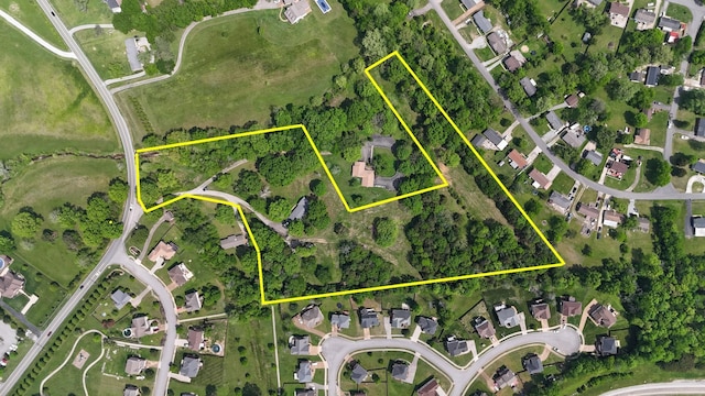 1094B Center Point Rd, Hendersonville, TN 37075 - aerial map of property and surrounding area with property parcel outlined
