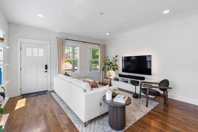 1708A 7th Ave N, Nashville, TN 37208 - living area featuring wood finished floors and recessed lighting