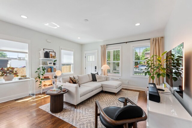 1708A 7th Ave N, Nashville, TN 37208 - living area with wood finished floors and recessed lighting