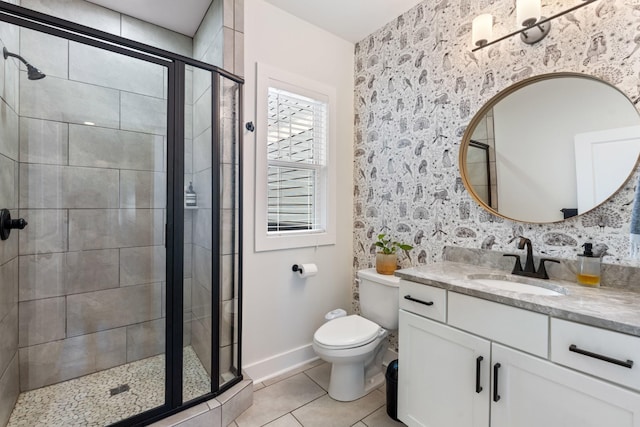 1708A 7th Ave N, Nashville, TN 37208 - full bathroom with vanity, tile patterned flooring, and a stall shower
