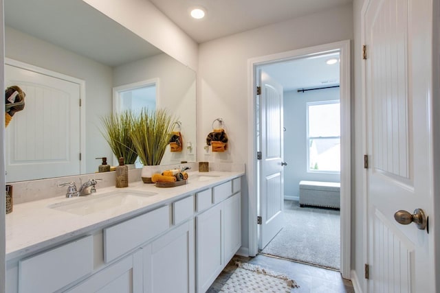 1752 Wren Way, Lebanon, TN 37087 - full bath with double vanity, tile patterned flooring, and recessed lighting