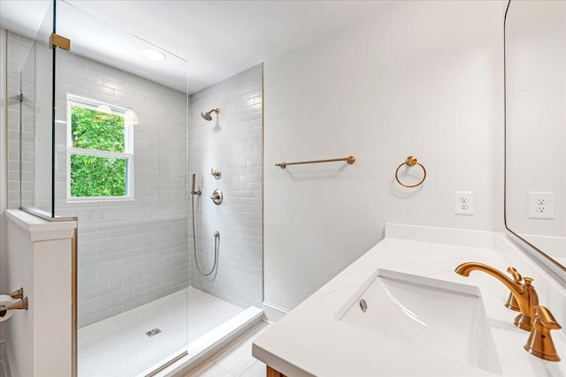 1516 Forest Ave, Nashville, TN 37206 - bathroom featuring vanity and tiled shower