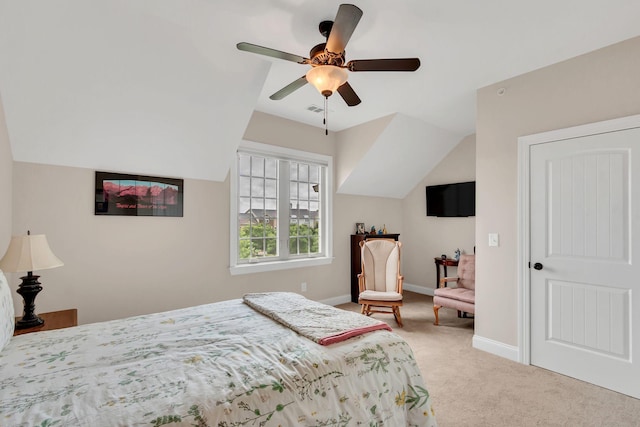 4313 Glasgow Rd, Spring Hill, TN 37174 - carpeted bedroom featuring lofted ceiling and ceiling fan