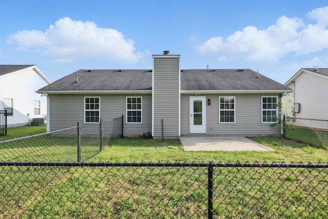 2717 Cayuga Dr, Murfreesboro, TN 37130 - rear view of house featuring a fenced backyard, a patio area, and a chimney