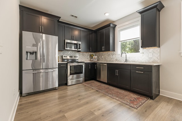 801 Cherokee Ave Apt 6, Nashville, TN 37207 - kitchen with stainless steel appliances, light countertops, backsplash, and light wood-type flooring