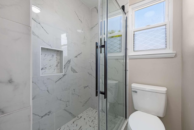 411 Lake Farm Rd, Smyrna, TN 37167 - full bathroom with toilet and a marble finish shower