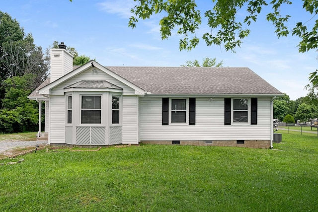 411 Lake Farm Rd, Smyrna, TN 37167 - view of front of property with crawl space, a shingled roof, and a chimney