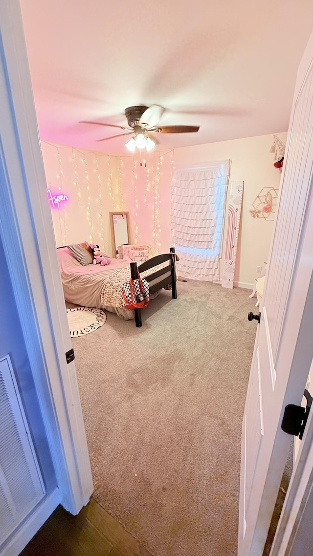 899 Sneed Blvd, Lafayette, TN 37083 - bedroom featuring dark carpet and ceiling fan