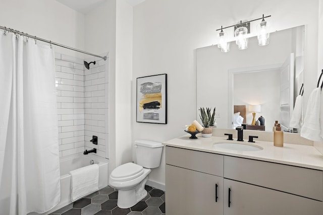 1002 Division St Unit 403, Nashville, TN 37203 - full bathroom featuring vanity, tile patterned floors, and shower / bath combo