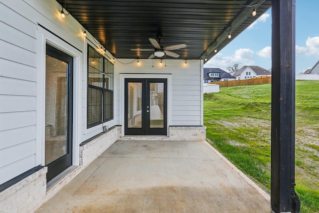 6807 Kew Gdn, Smyrna, TN 37167 - view of patio / terrace featuring french doors and ceiling fan