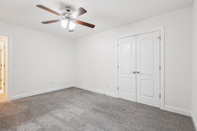 6807 Kew Gdn, Smyrna, TN 37167 - unfurnished bedroom featuring carpet, a closet, and a ceiling fan
