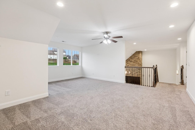 6807 Kew Gdn, Smyrna, TN 37167 - unfurnished room featuring a ceiling fan, carpet floors, and recessed lighting