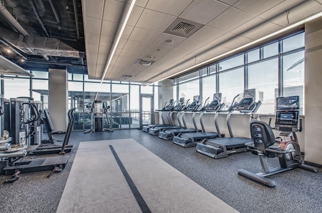 1212 Laurel St Unit 1106, Nashville, TN 37203 - gym with floor to ceiling windows