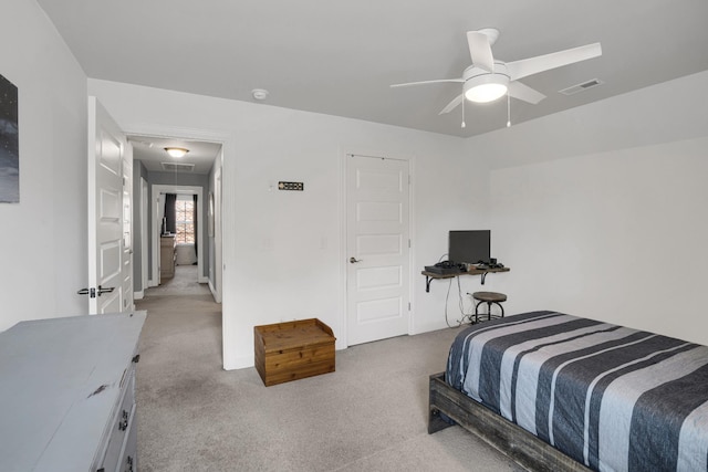 1248 Hensfield Dr, Murfreesboro, TN 37128 - bedroom with carpet floors, attic access, and a ceiling fan