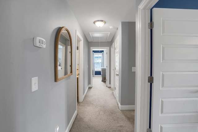1248 Hensfield Dr, Murfreesboro, TN 37128 - hallway with attic access and light carpet