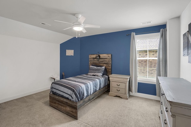 1248 Hensfield Dr, Murfreesboro, TN 37128 - bedroom with light carpet, ceiling fan, and vaulted ceiling