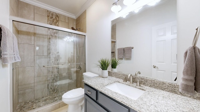 3325 Geneva Dr, Murfreesboro, TN 37128 - full bathroom featuring vanity, a shower stall, and ornamental molding