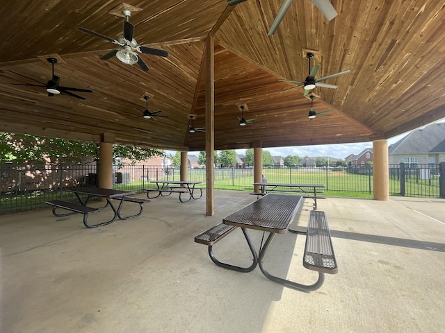 3325 Geneva Dr, Murfreesboro, TN 37128 - view of patio / terrace featuring ceiling fan and a gazebo