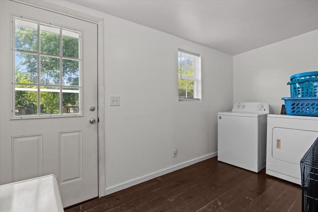1109 N Charlotte St, Dickson, TN 37055 - washroom with independent washer and dryer and dark wood-style floors