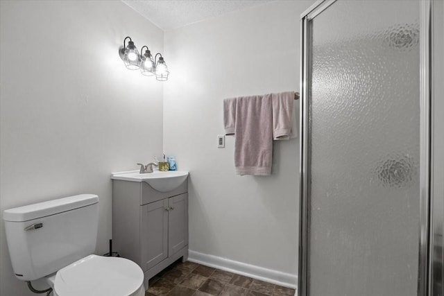 1109 N Charlotte St, Dickson, TN 37055 - bathroom with vanity, a stall shower, and a textured ceiling