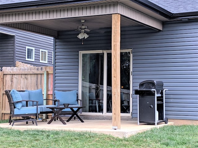 203 Eagles Talon Ct, Clarksville, TN 37040 - view of patio with a ceiling fan and area for grilling
