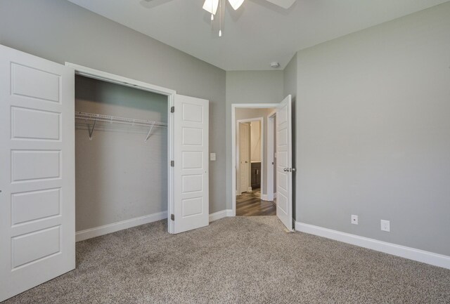 203 Eagles Talon Ct, Clarksville, TN 37040 - unfurnished bedroom with carpet, a closet, and a ceiling fan