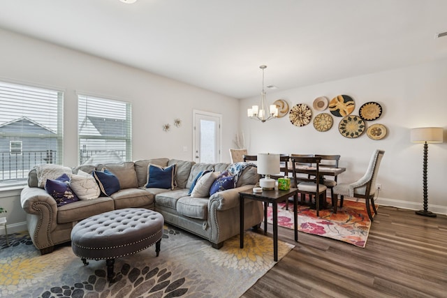 817 Arrington Way, Columbia, TN 38401 - living room with a chandelier and wood finished floors