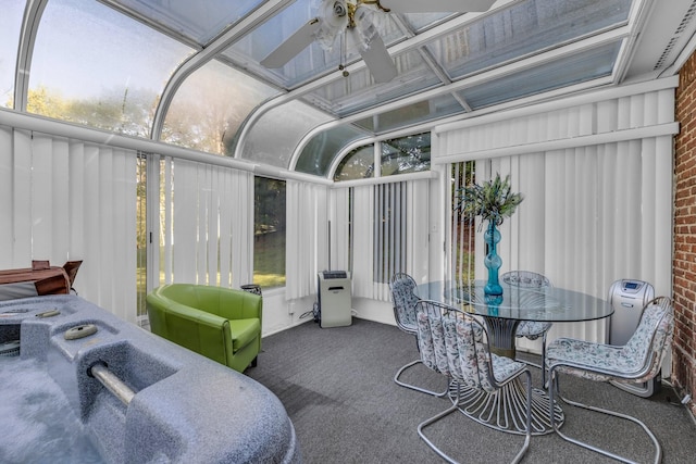 6434 Waconda Point Rd, Harrison, TN 37341 - sunroom featuring a ceiling fan and outdoor dining area