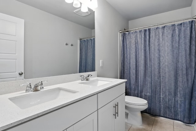 3154 Rift Ln, Murfreesboro, TN 37130 - full bathroom featuring tile patterned flooring, double vanity, and a shower with shower curtain
