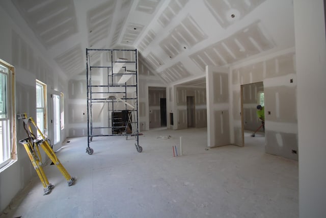 307 Brinkley Rd, Wartrace, TN 37183 - unfurnished living room with lofted ceiling