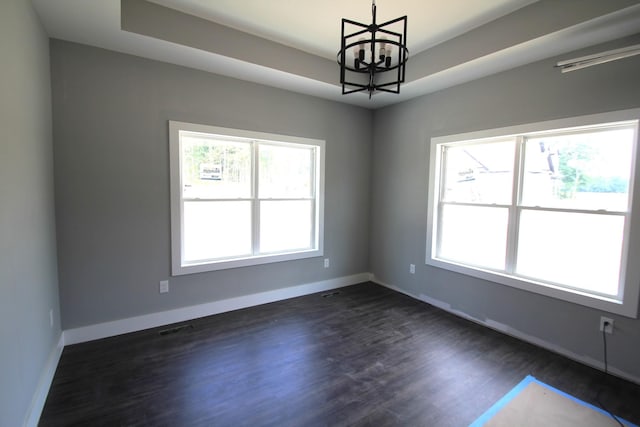 333 Brinkley Rd, Wartrace, TN 37183 - spare room featuring a chandelier, plenty of natural light, and dark wood-style floors