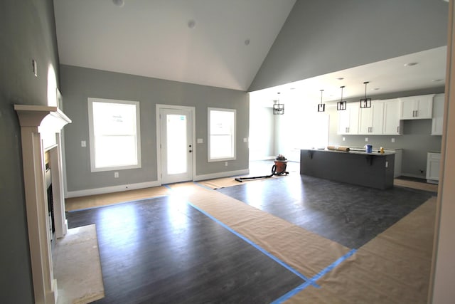 333 Brinkley Rd, Wartrace, TN 37183 - living room featuring wood finished floors and high vaulted ceiling