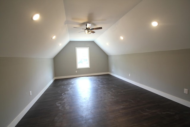 333 Brinkley Rd, Wartrace, TN 37183 - bonus room with ceiling fan, dark wood finished floors, and lofted ceiling