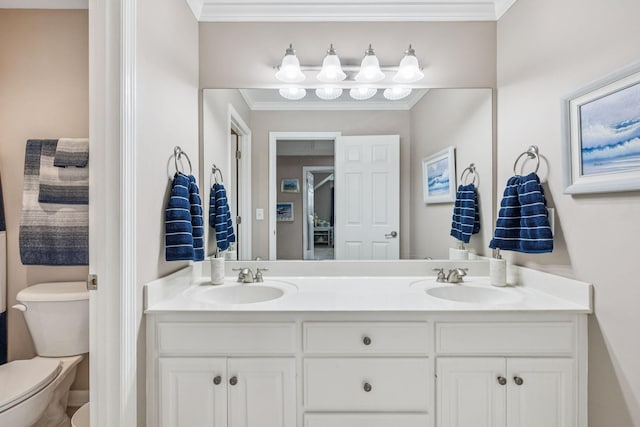 1011 Brixworth Dr, Thompsons Station, TN 37179 - full bathroom featuring double vanity and ornamental molding