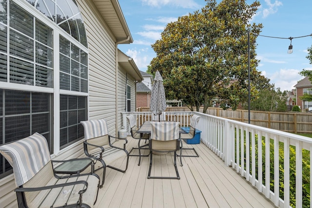 1011 Brixworth Dr, Thompsons Station, TN 37179 - wooden deck featuring outdoor dining area