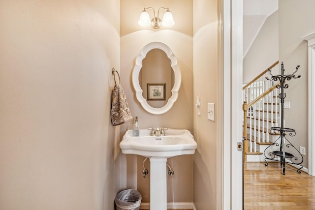 1011 Brixworth Dr, Thompsons Station, TN 37179 - bathroom with wood finished floors and baseboards