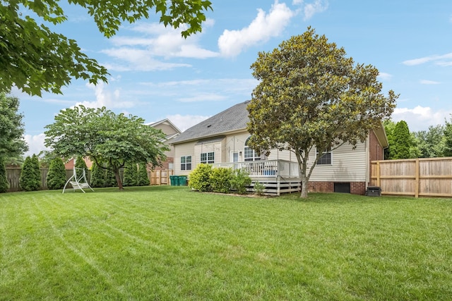 1011 Brixworth Dr, Thompsons Station, TN 37179 - fenced backyard featuring a deck