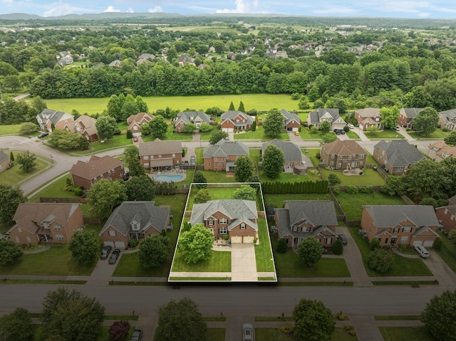 1011 Brixworth Dr, Thompsons Station, TN 37179 - aerial view of residential area featuring property boundaries highlighted