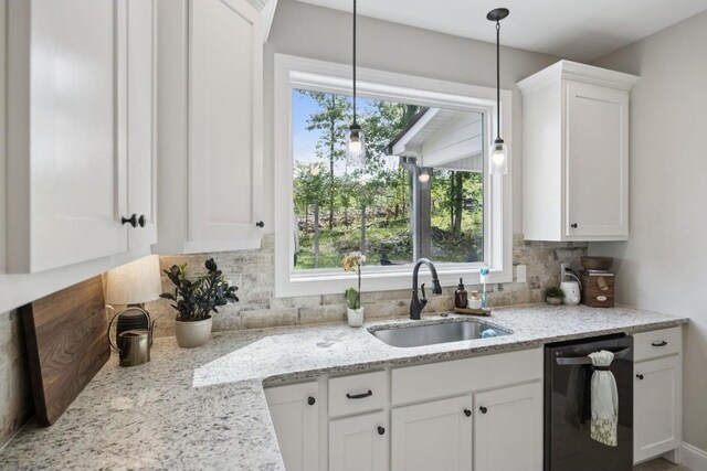 718 Excalibur Ct, Smyrna, TN 37167 - kitchen with dishwasher, tasteful backsplash, white cabinets, and plenty of natural light