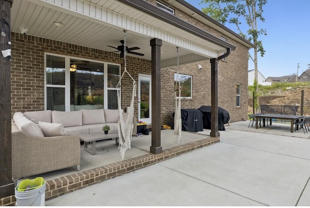 718 Excalibur Ct, Smyrna, TN 37167 - view of patio / terrace featuring outdoor lounge area, ceiling fan, and area for grilling