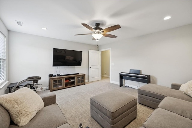 718 Excalibur Ct, Smyrna, TN 37167 - living area with ceiling fan, recessed lighting, and carpet floors