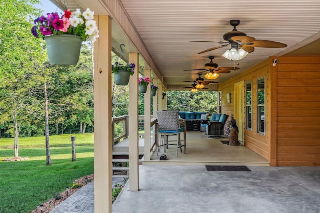 3121 Coon Hunter Lodge Rd, Jamestown, TN 38556 - view of patio featuring a ceiling fan