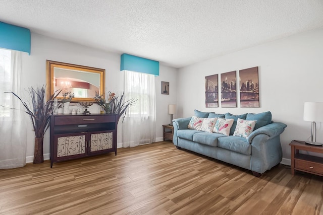 104 Chapman Dr, Lebanon, TN 37087 - living area featuring a textured ceiling and wood finished floors